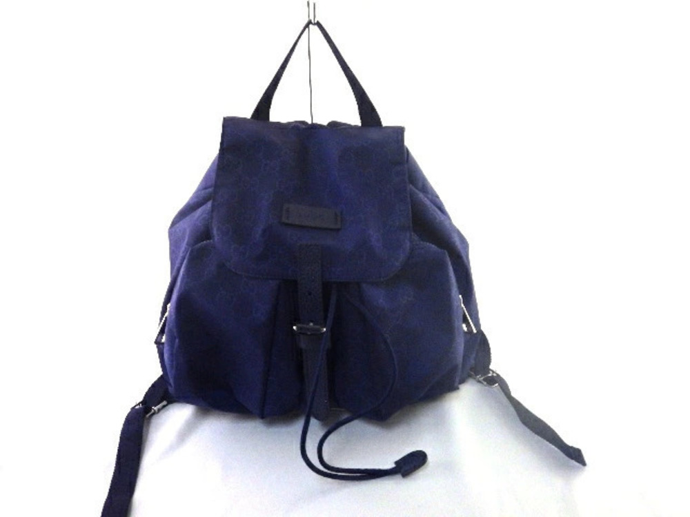Gucci Backpack Rucksack Daybag GG Navy Blue